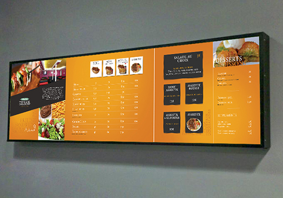 Affichage menu en restaurant